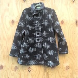 Trisha Tyler Tunic Large Button Cardigan Sweater Pockets Women's Large